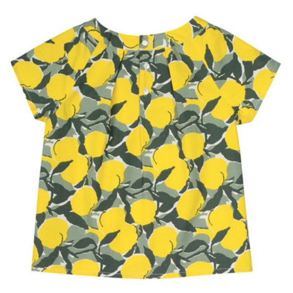 Bonpoint Erika cap-sleeve lemon blouse